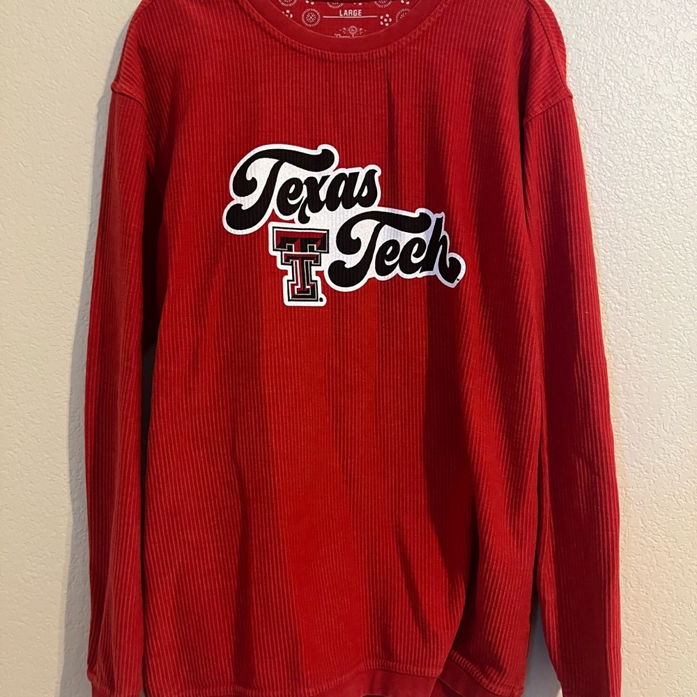 Women’s Texas Tech Collegiate Ribbed Oversized Corded Crewneck Sweatshirt